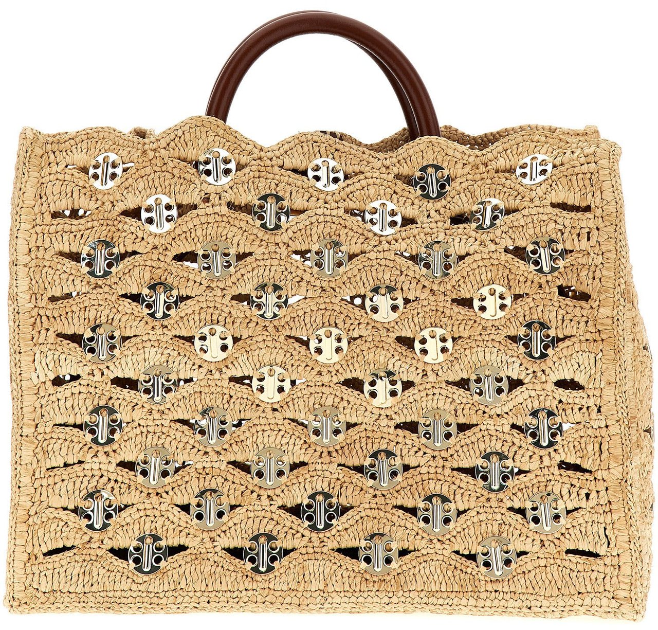 Paco Rabanne Beige Raffia Handbag Beige