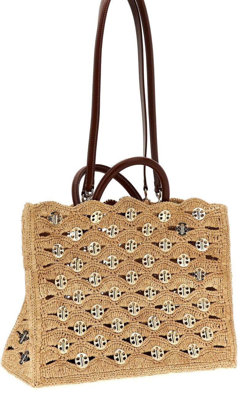 Paco Rabanne Beige Raffia Handbag Beige