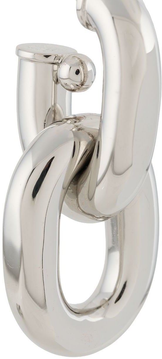 Paco Rabanne Silver XL link double hoops earrings Zilver