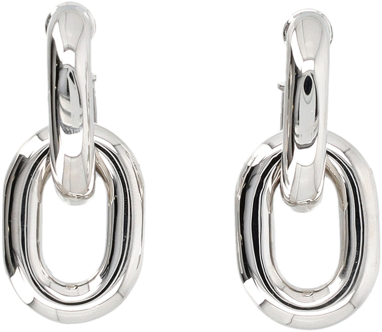 Paco Rabanne Silver XL link double hoops earrings Zilver