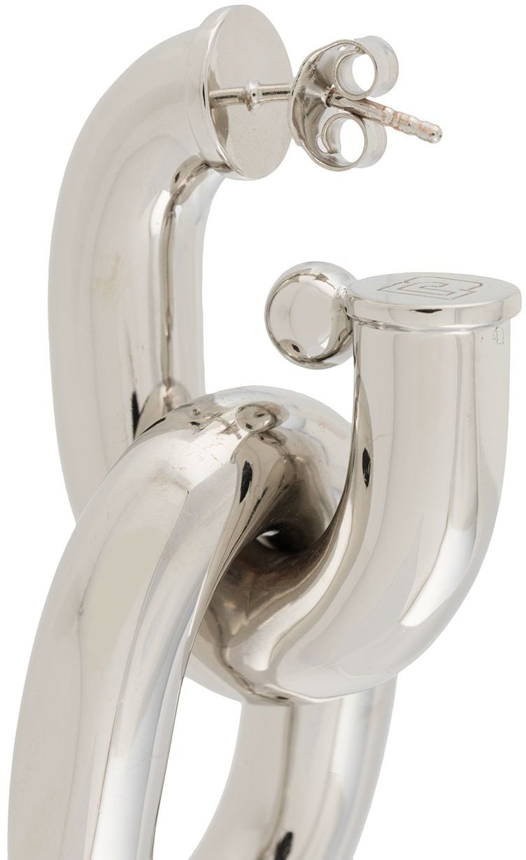 Paco Rabanne Silver XL link double hoops earrings Zilver