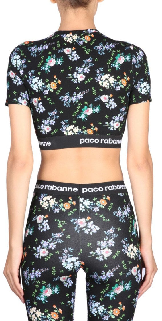 Paco Rabanne Fitted Cropped Top Grijs