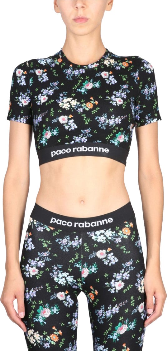Paco Rabanne Fitted Cropped Top Grijs