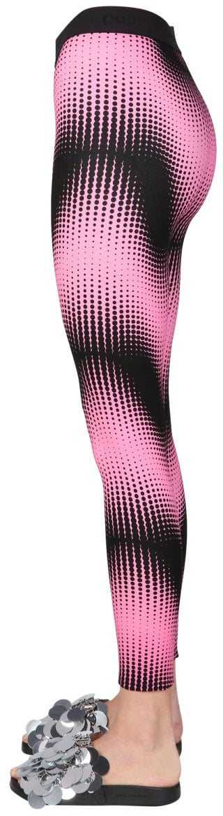 Paco Rabanne Ankle-Length Leggings With Logo Waistband Roze
