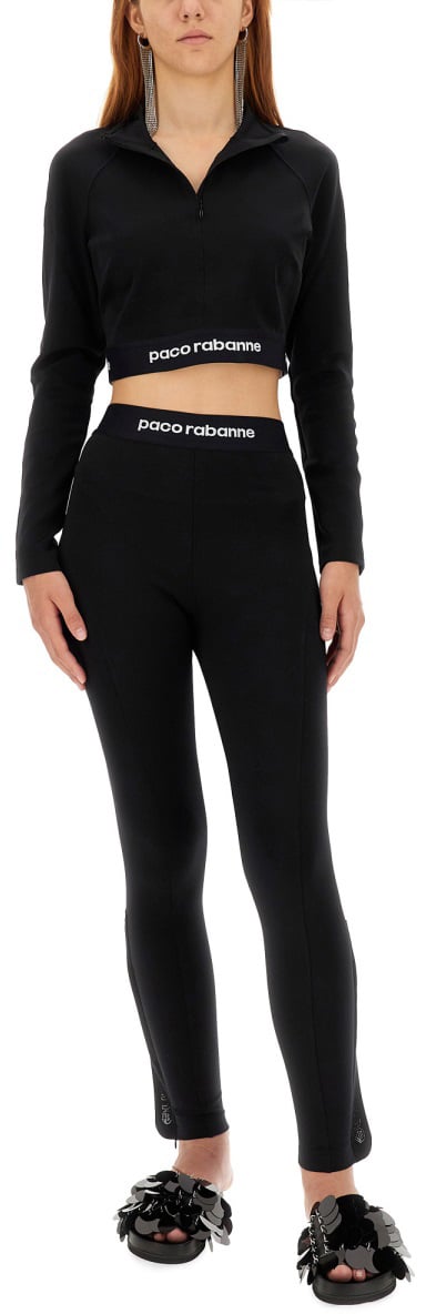Paco Rabanne Slim Fit Logo Pants Rood