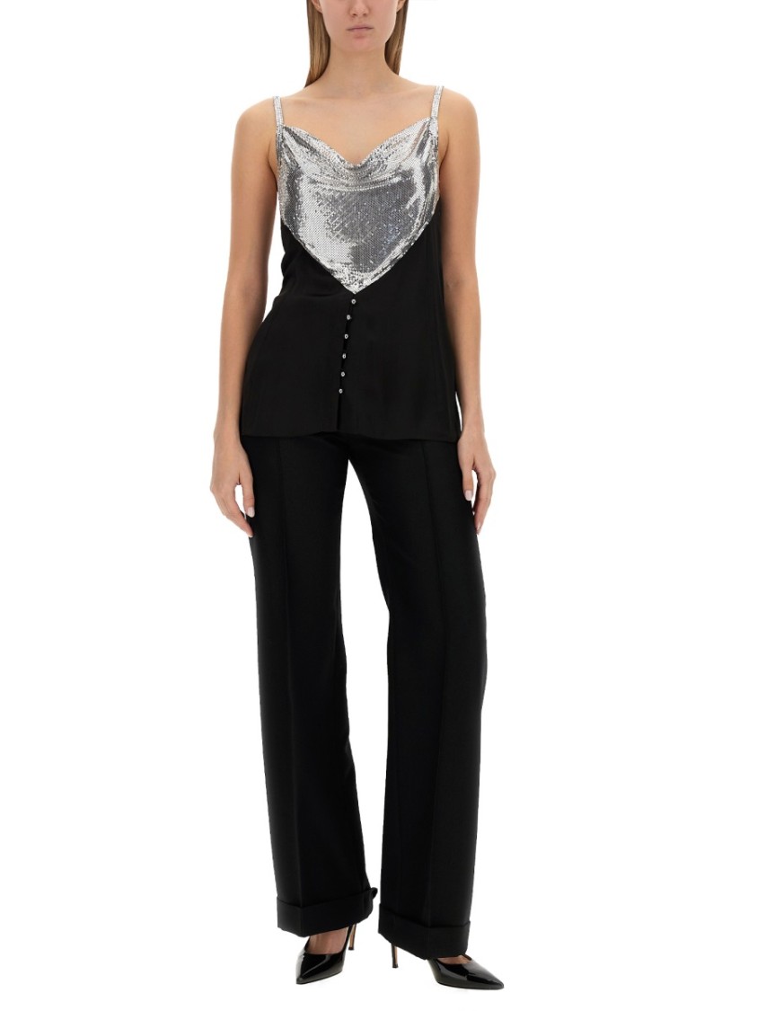 Paco Rabanne Slim-Fit Top With Metallic Inserts Divers