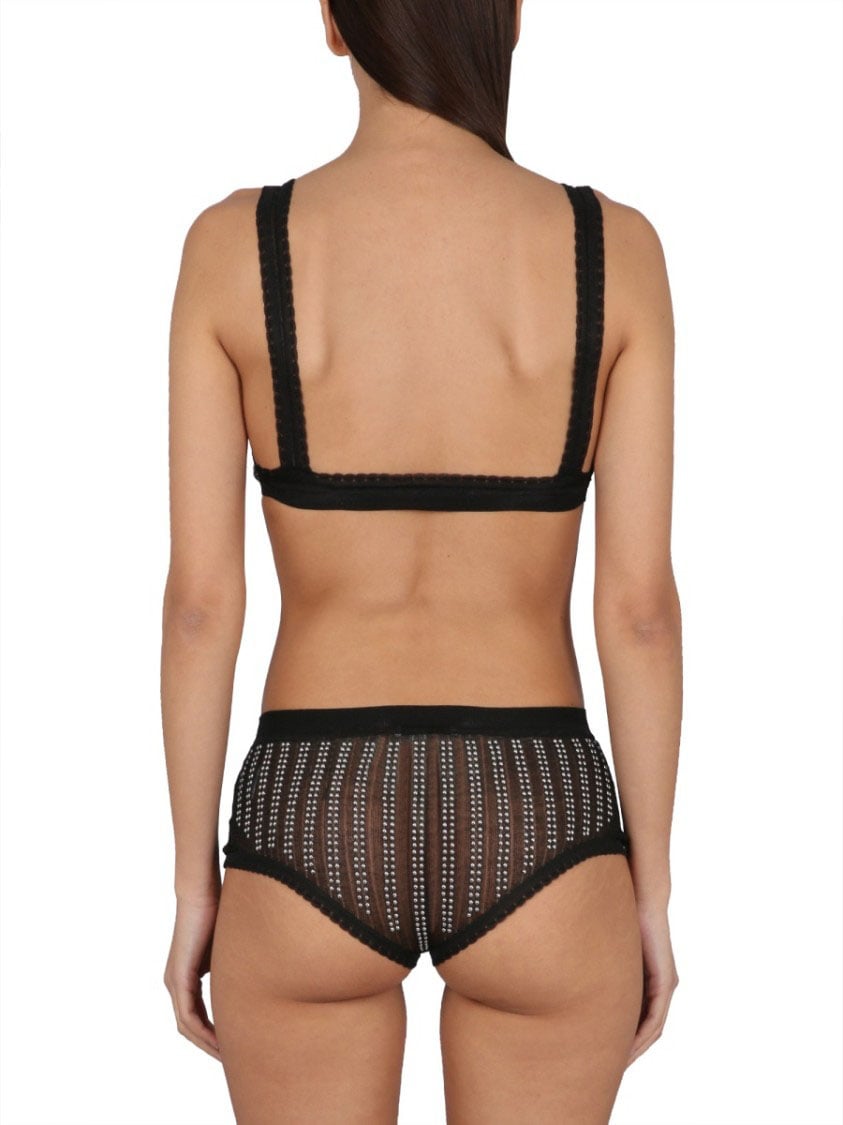 Paco Rabanne High-Waisted Black Briefs Zwart