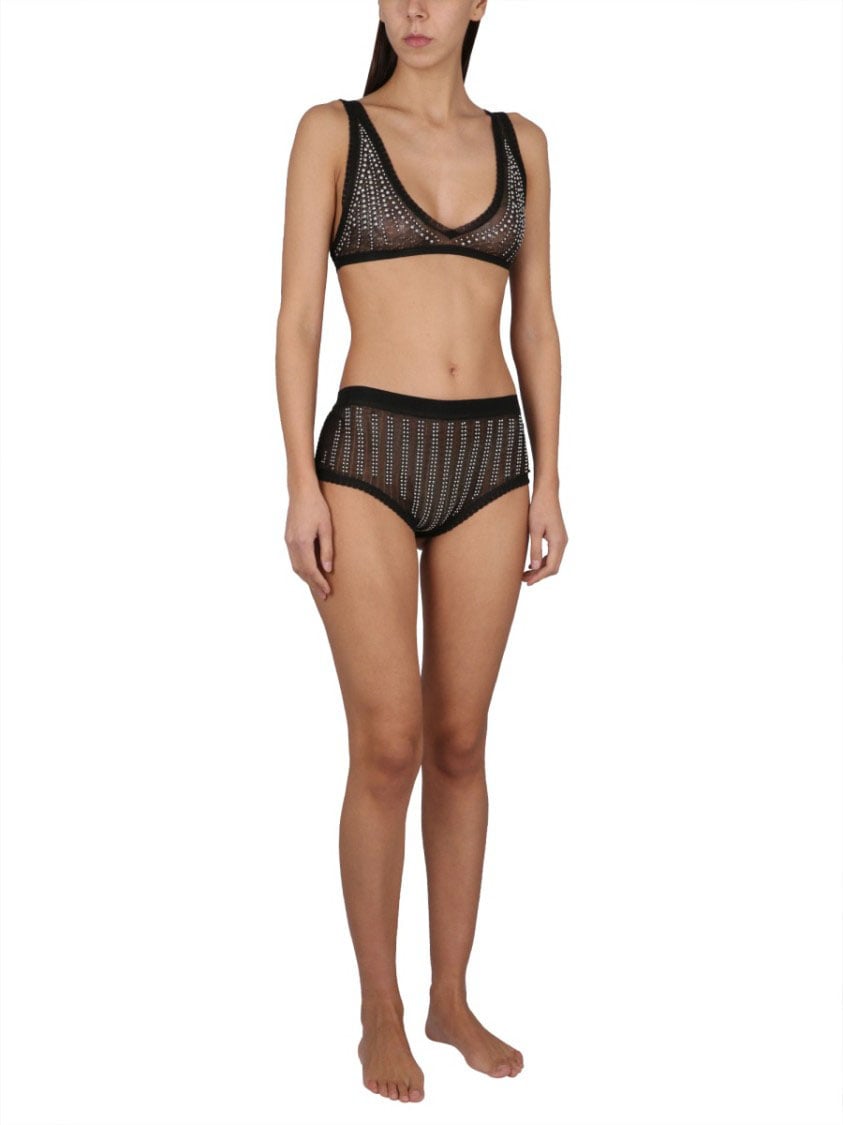 Paco Rabanne High-Waisted Black Briefs Zwart