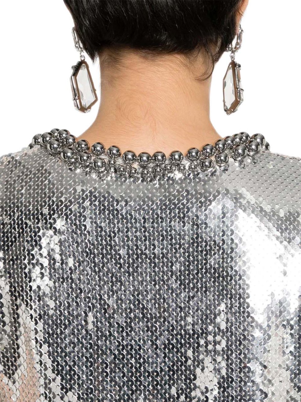 Paco Rabanne Fitted Neutral Top with Minimalist Design Grijs
