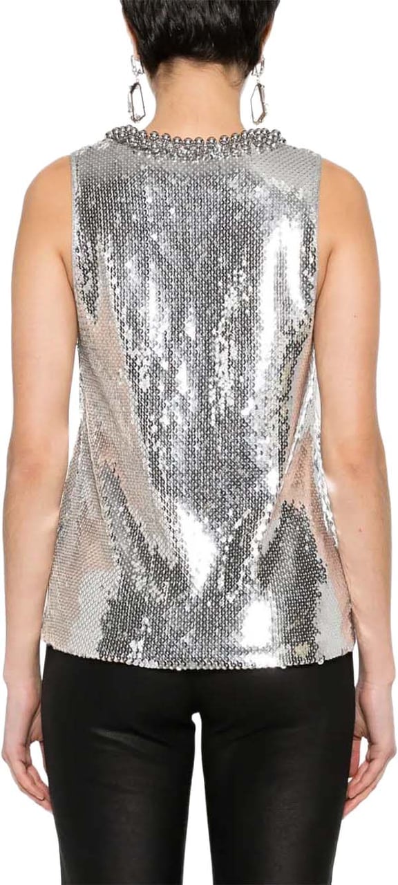 Paco Rabanne Fitted Neutral Top with Minimalist Design Grijs