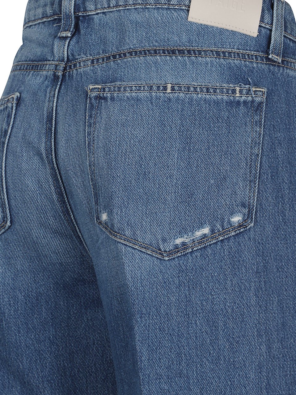 PAIGE Sonja Seville Distressed Straight Jeans Blauw