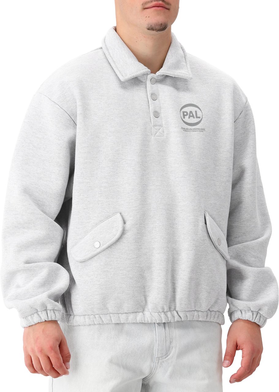 PAL PAL Sporting Goods Sweater Grijs New Button TM Button Half Zip Grijs