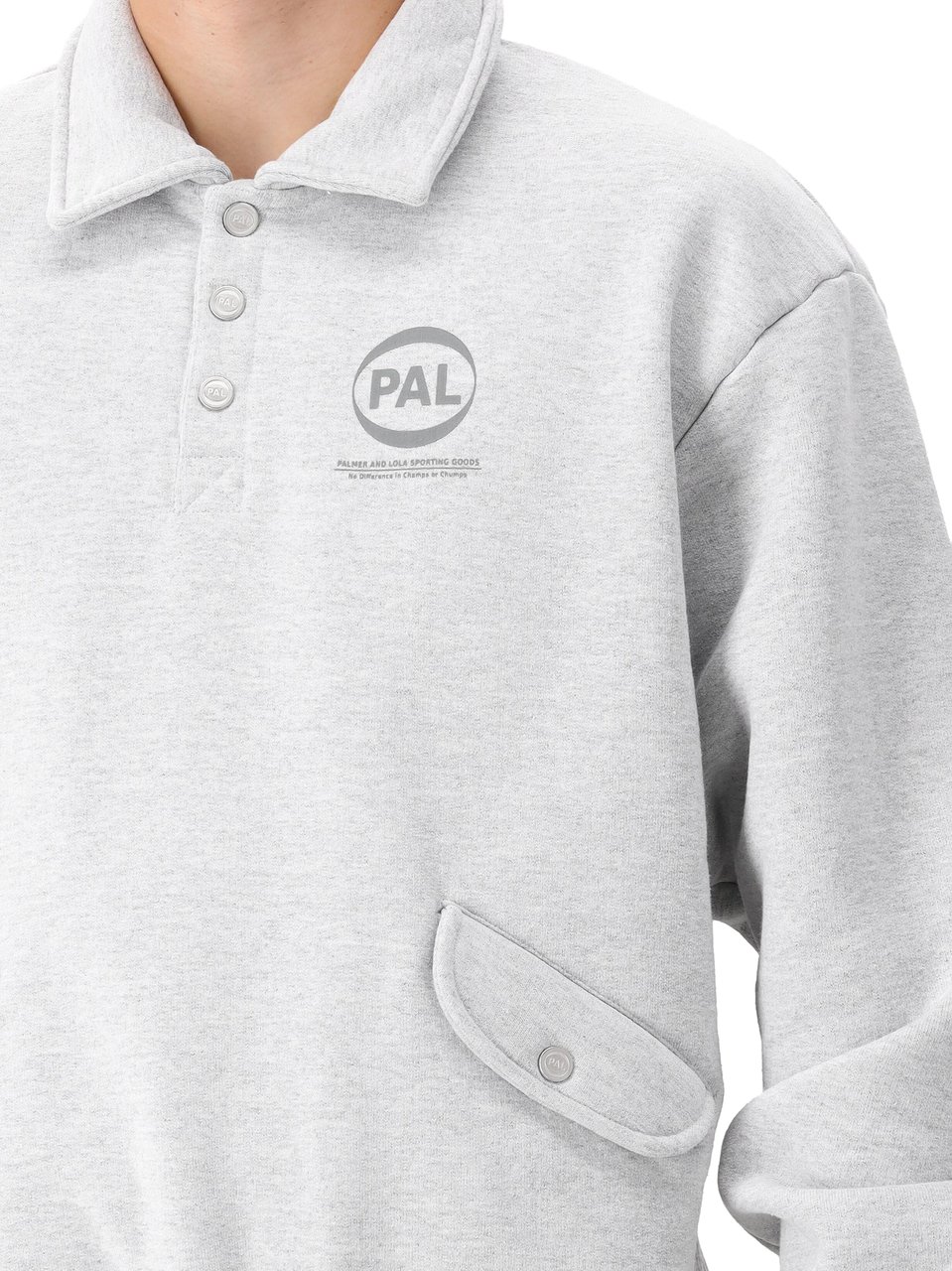 PAL PAL Sporting Goods Sweater Grijs New Button TM Button Half Zip Grijs