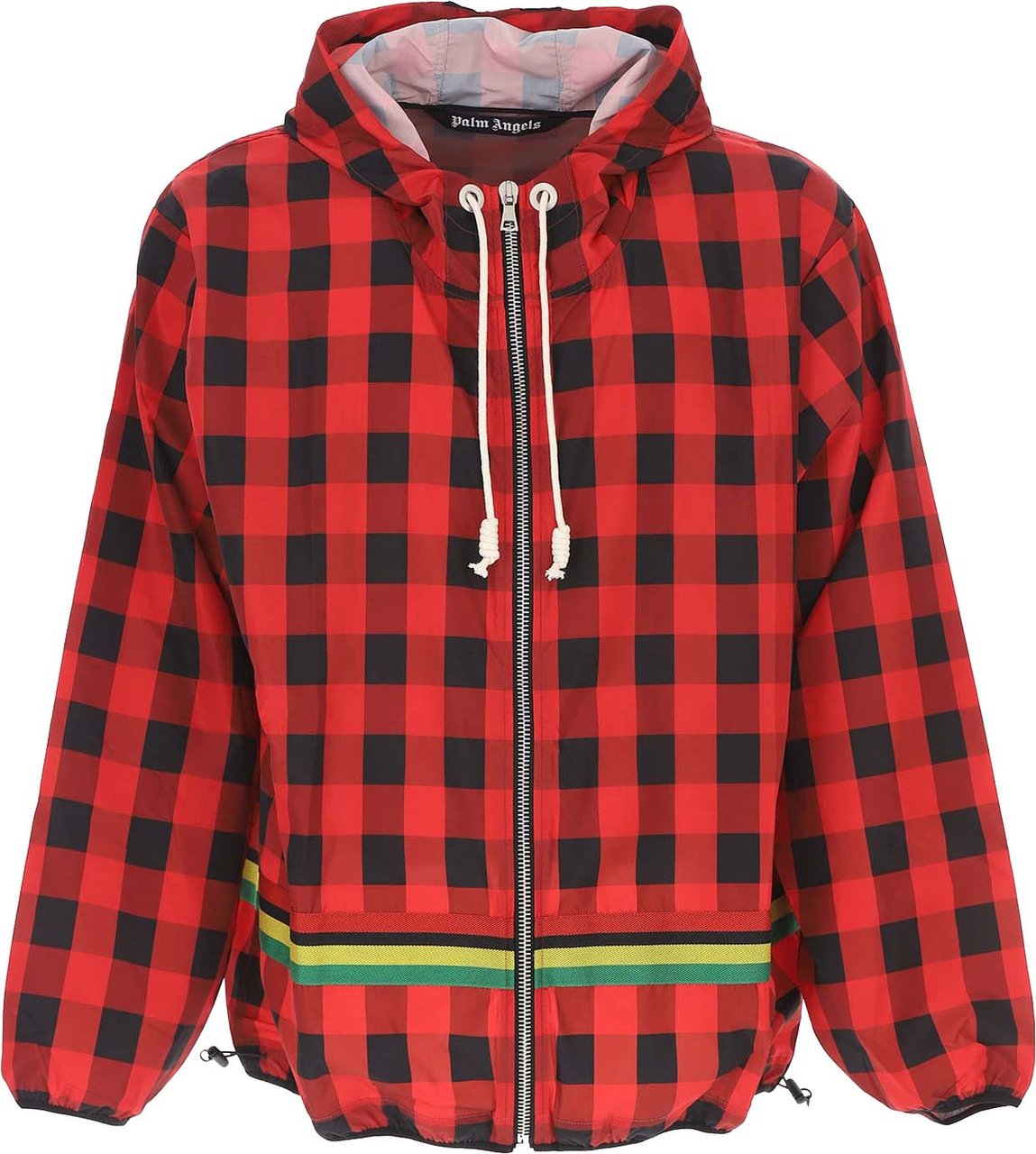 Palm Angels Checked Windbreaker Jacket Rood