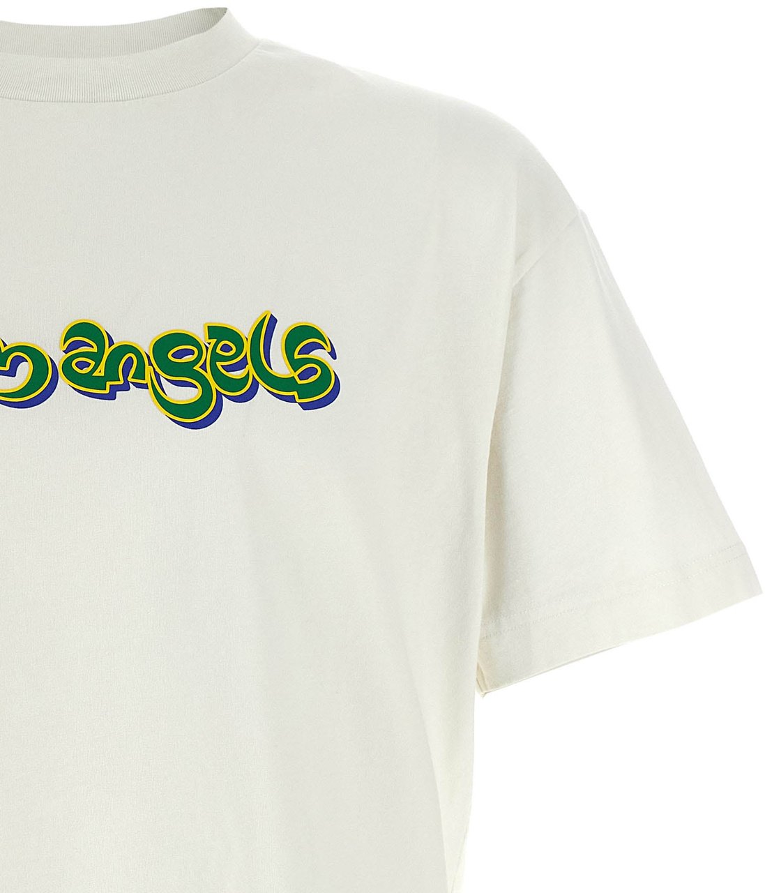 Palm Angels White Cotton T-Shirt Wit