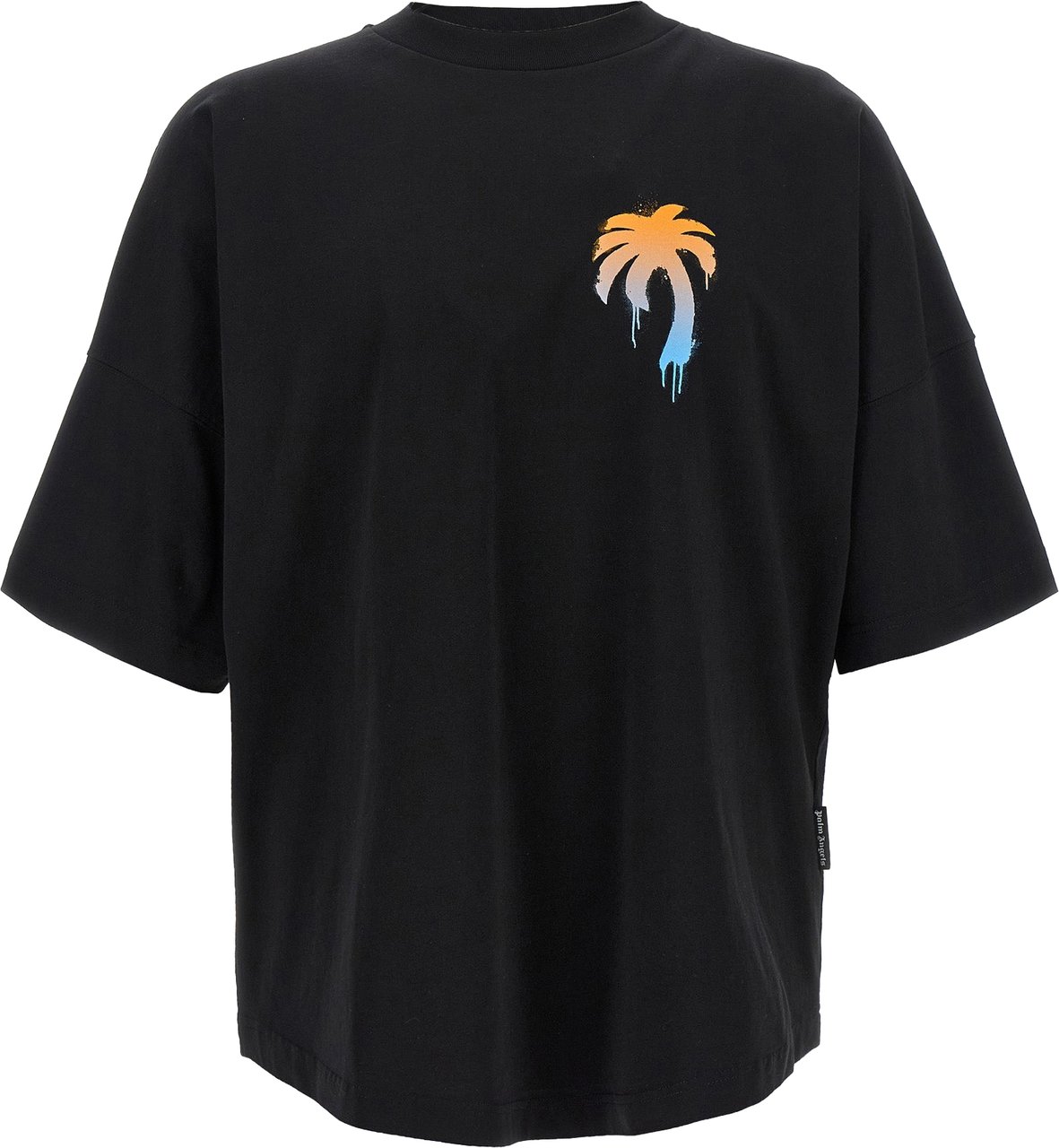 Palm Angels Black Cotton T-Shirt Zwart