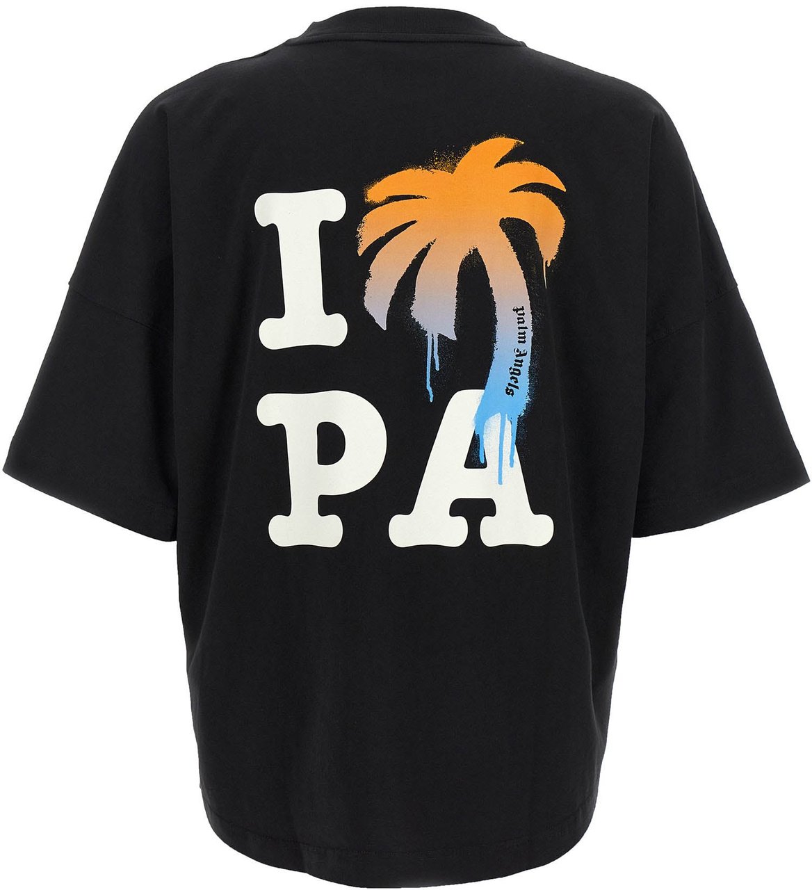 Palm Angels Black Cotton T-Shirt Zwart