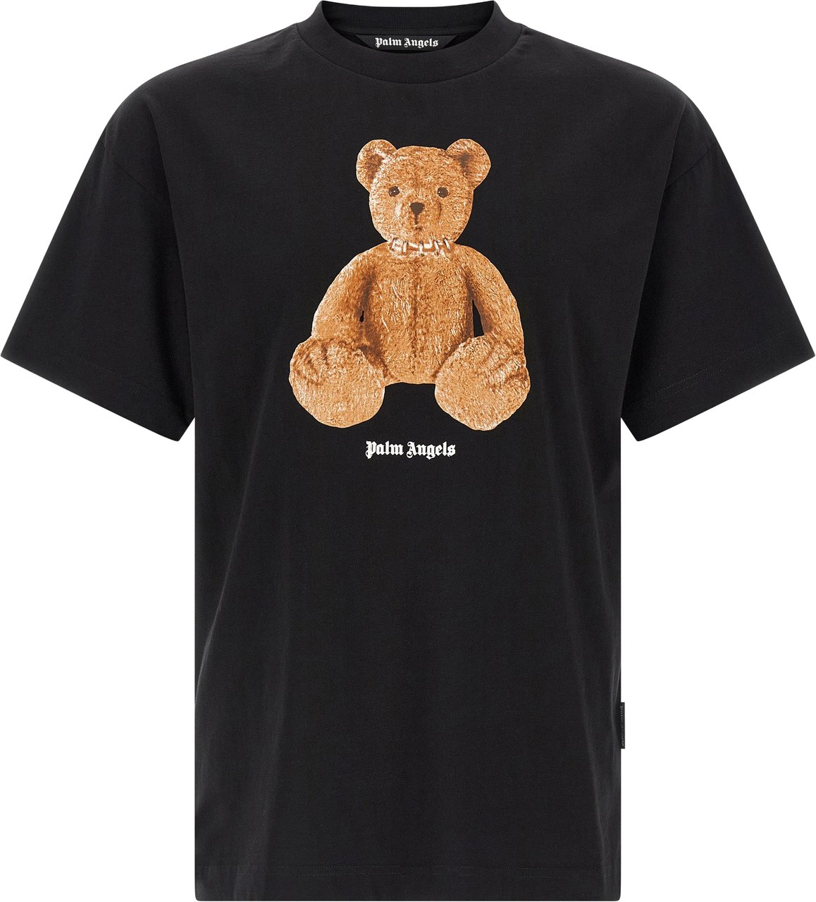 Palm Angels Black Cotton T-Shirt Oranje