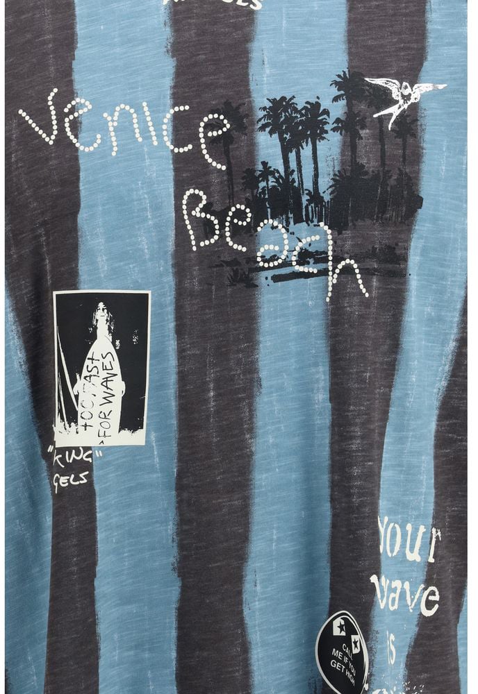 Palm Angels Blue Cotton Sportswear Blauw