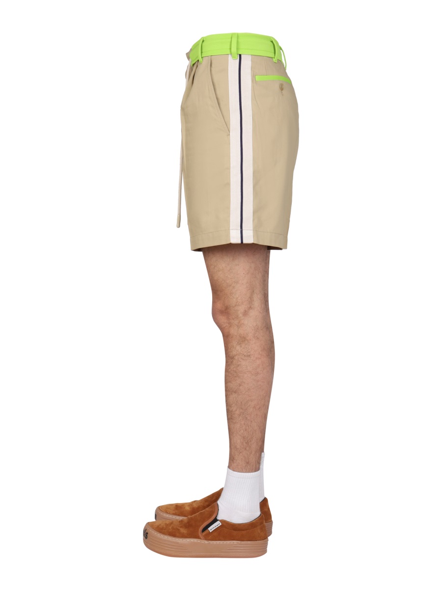 Palm Angels SIDE BAND BERMUDA SHORTS Beige