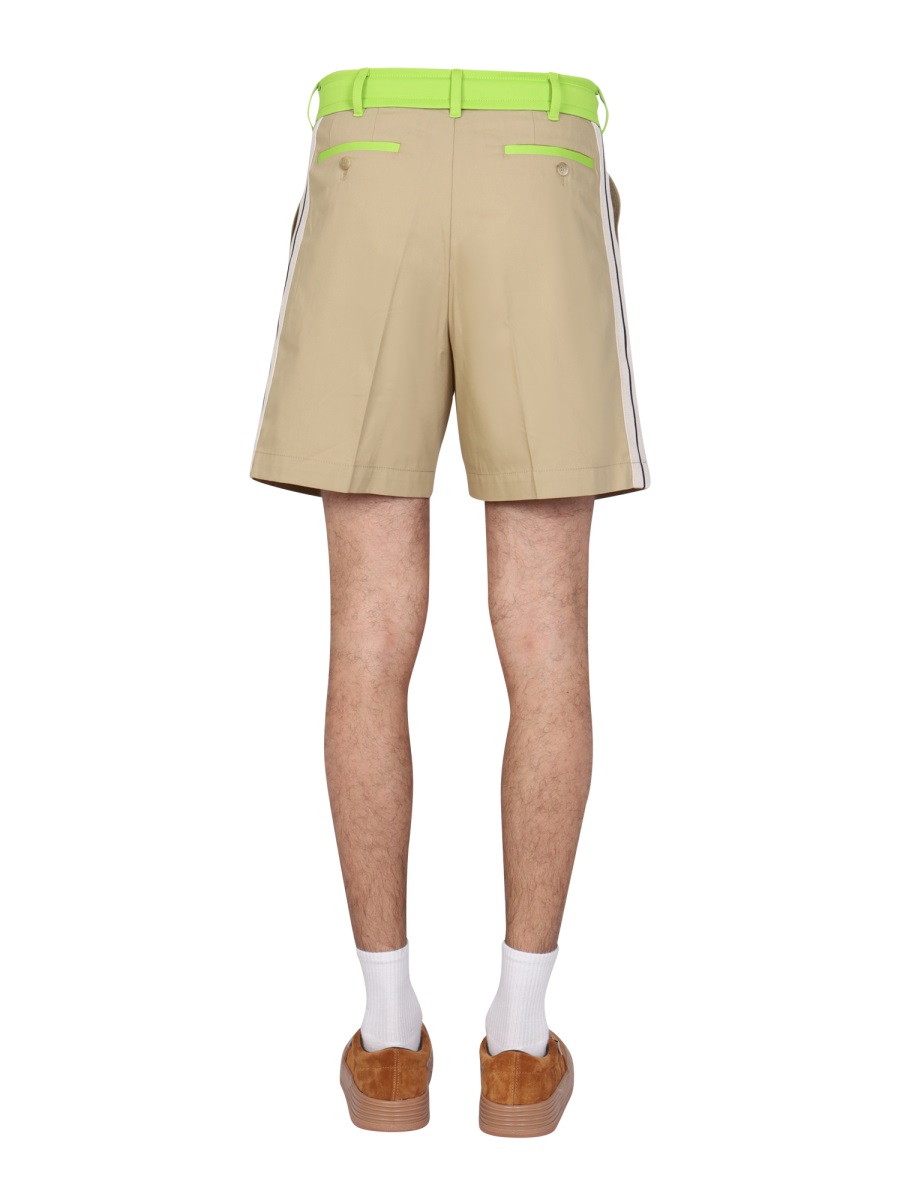 Palm Angels SIDE BAND BERMUDA SHORTS Beige