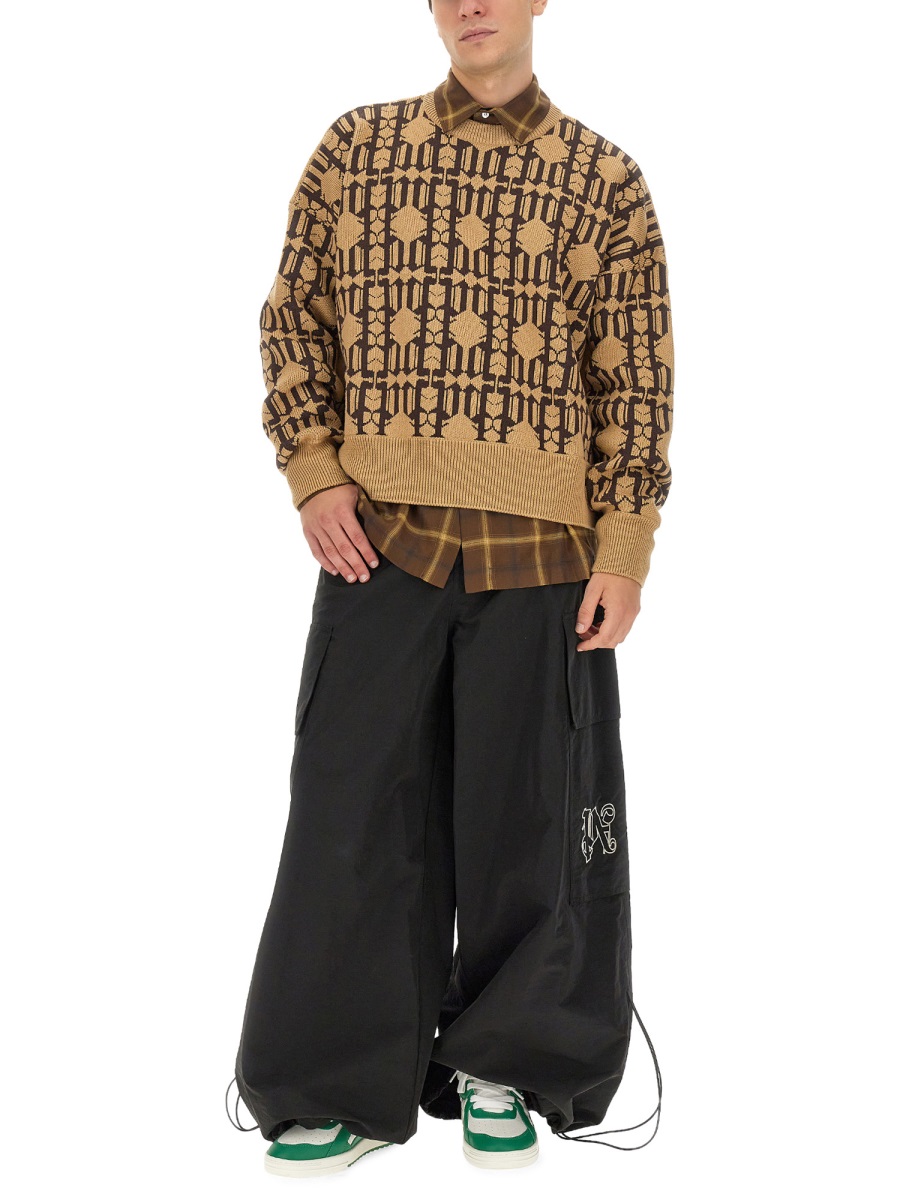 Palm Angels JACQUARD SWEATER Beige
