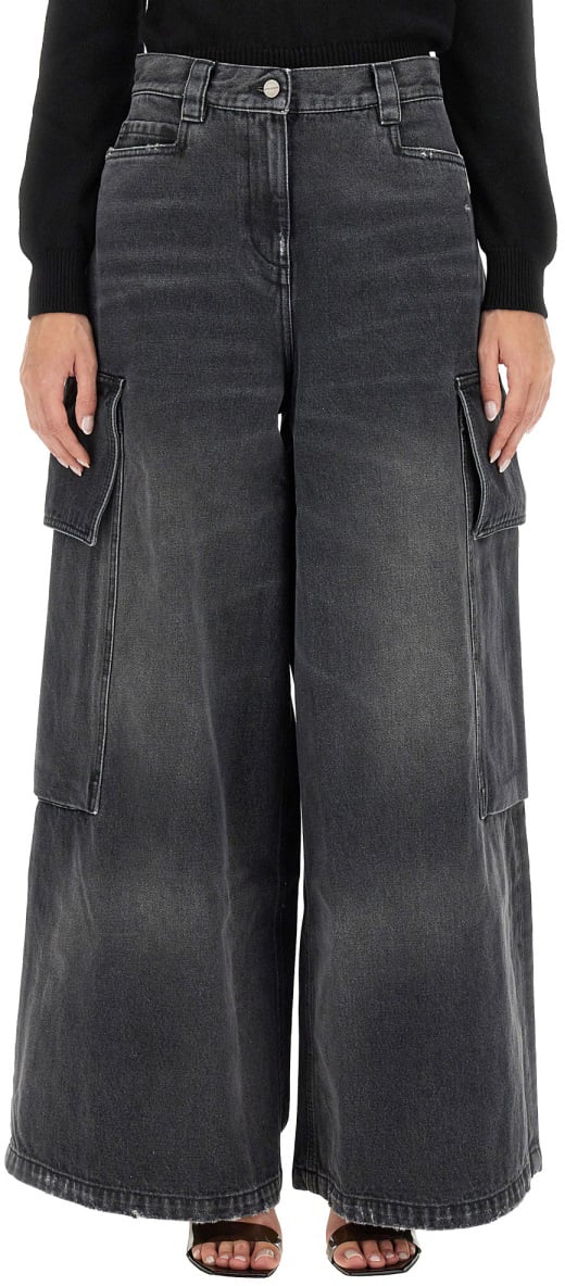 Palm Angels WIDE PARACHUTE JEANS Grijs