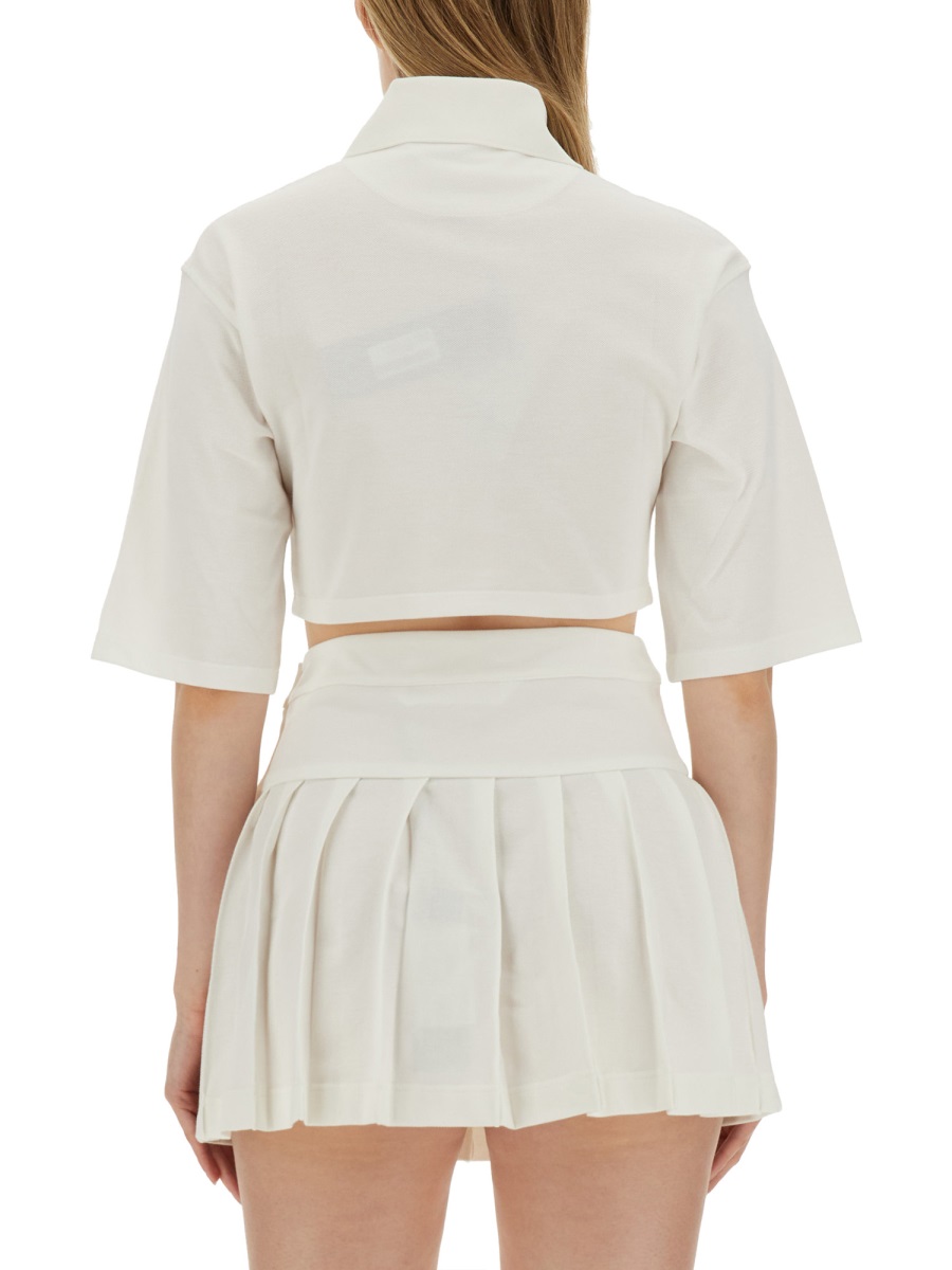 Palm Angels MONOGRAM CROPPED POLO SHIRT Wit