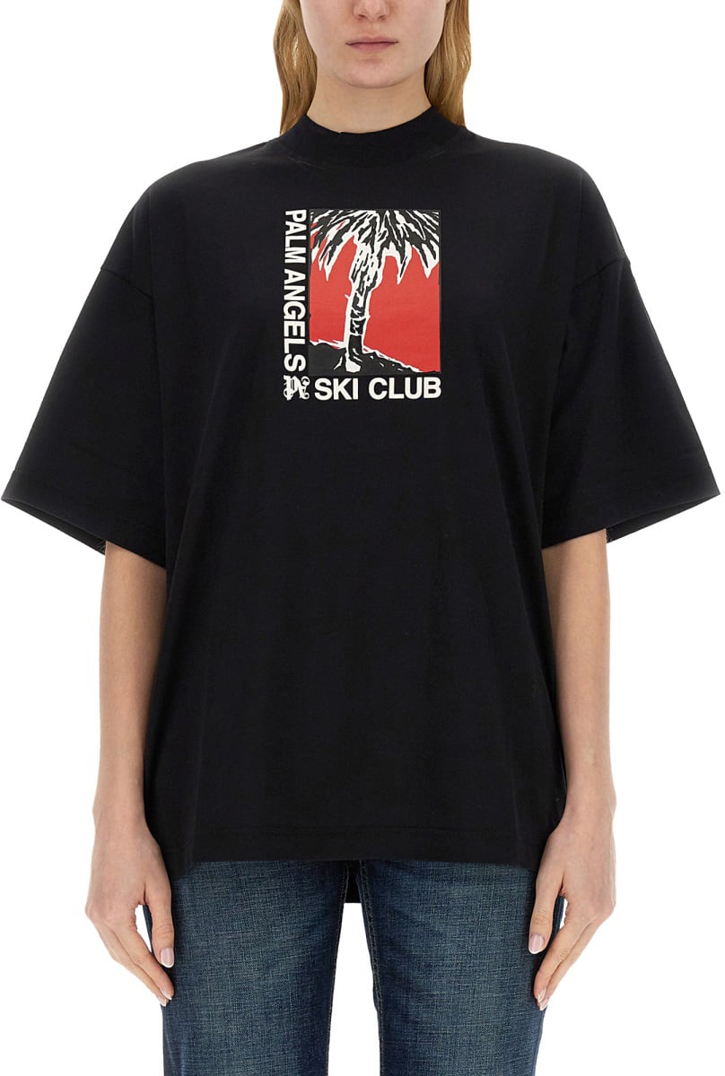 Palm Angels PALM SOFT FIT T-SHIRT SKI CLUB Zwart