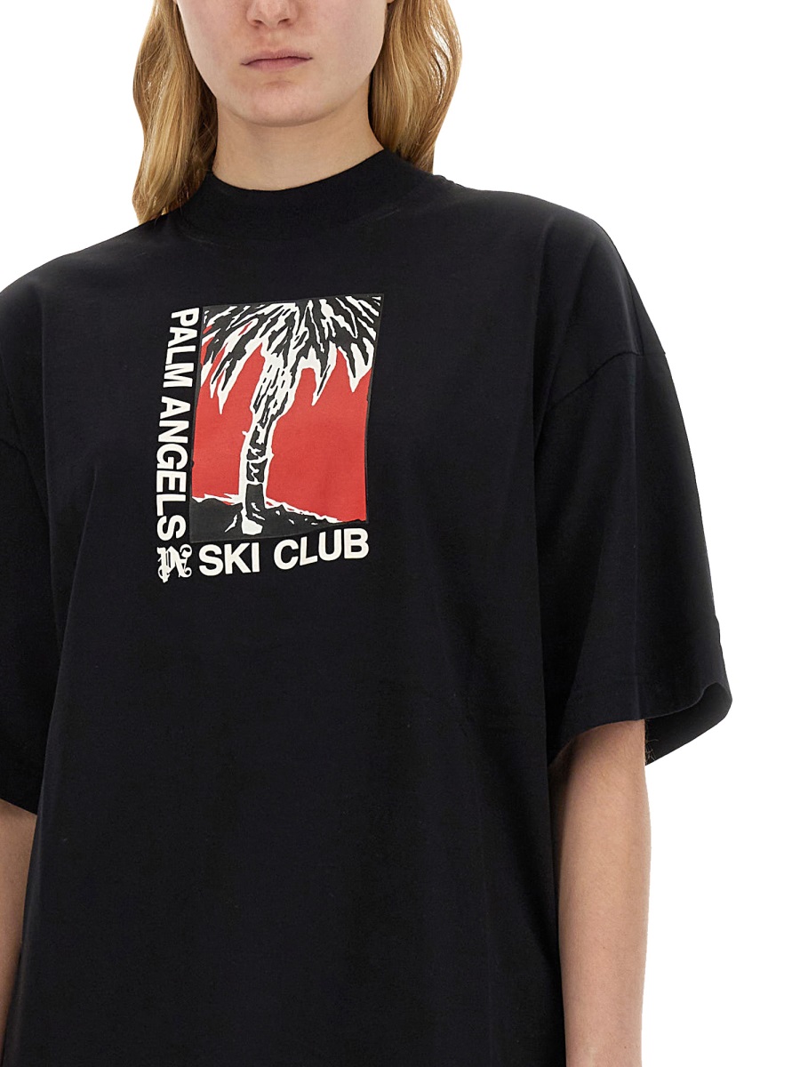 Palm Angels PALM SOFT FIT T-SHIRT SKI CLUB Zwart