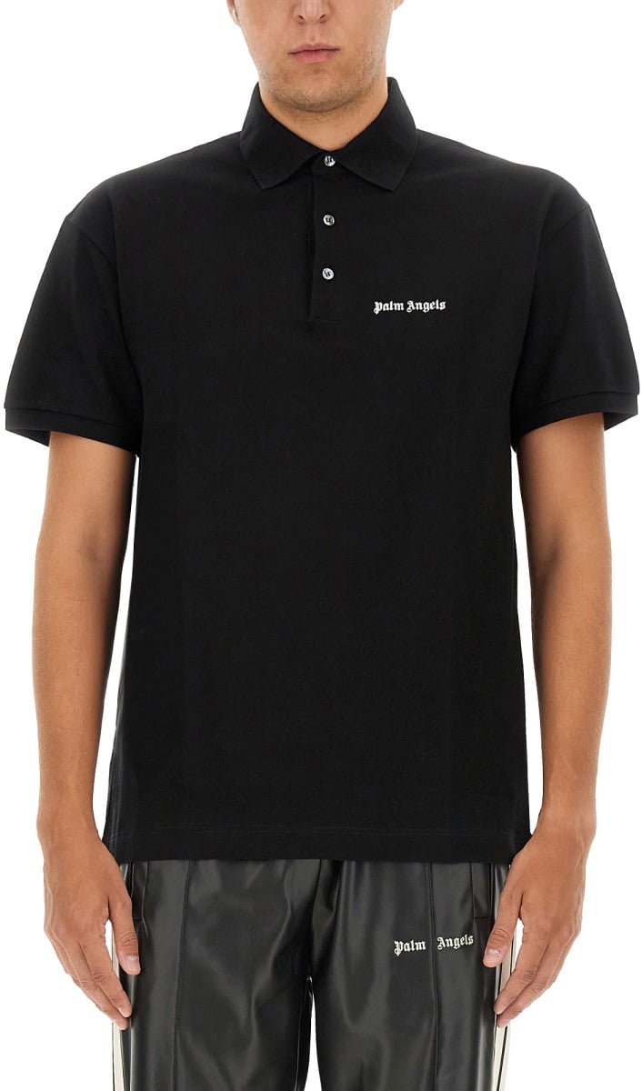 Palm Angels POLO WITH LOGO Zwart