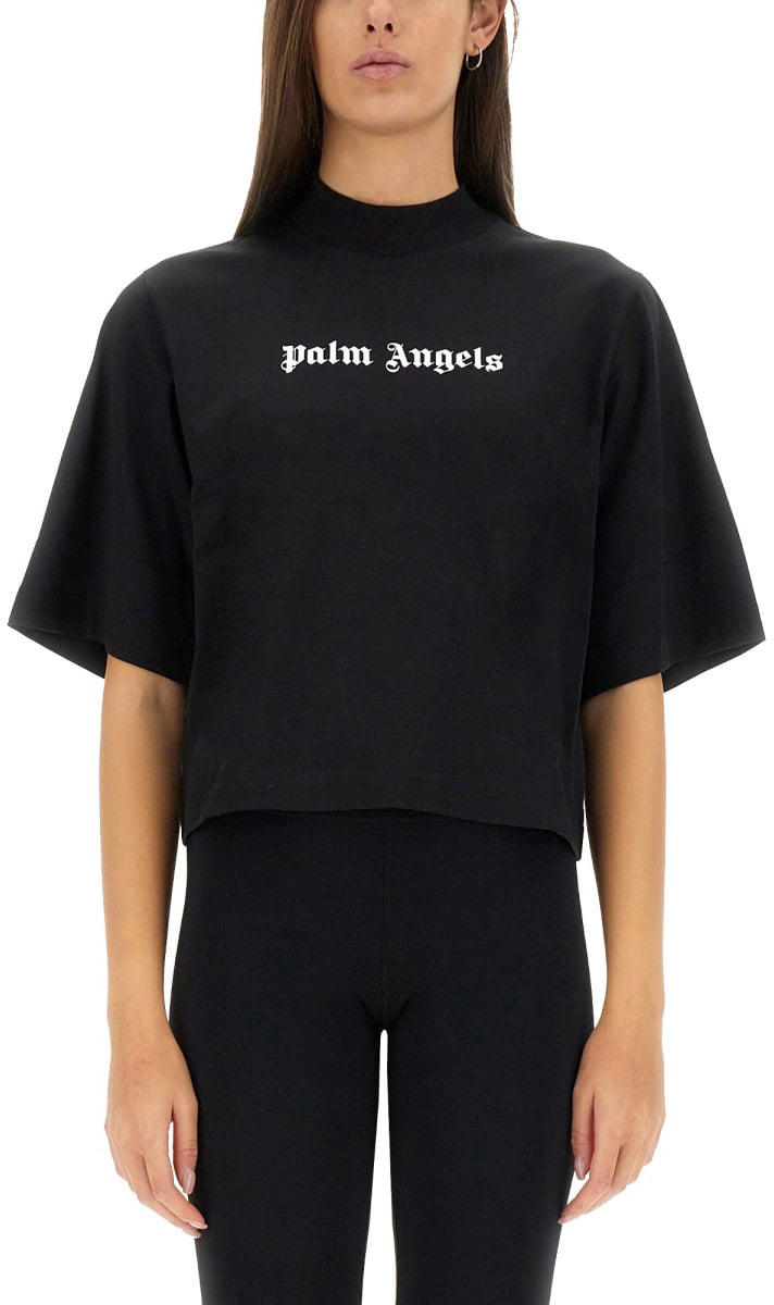 Palm Angels T-SHIRT WITH LOGO Zwart