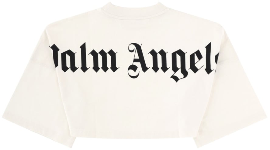 Palm Angels T-SHIRT CROPPED CON LOGO Wit