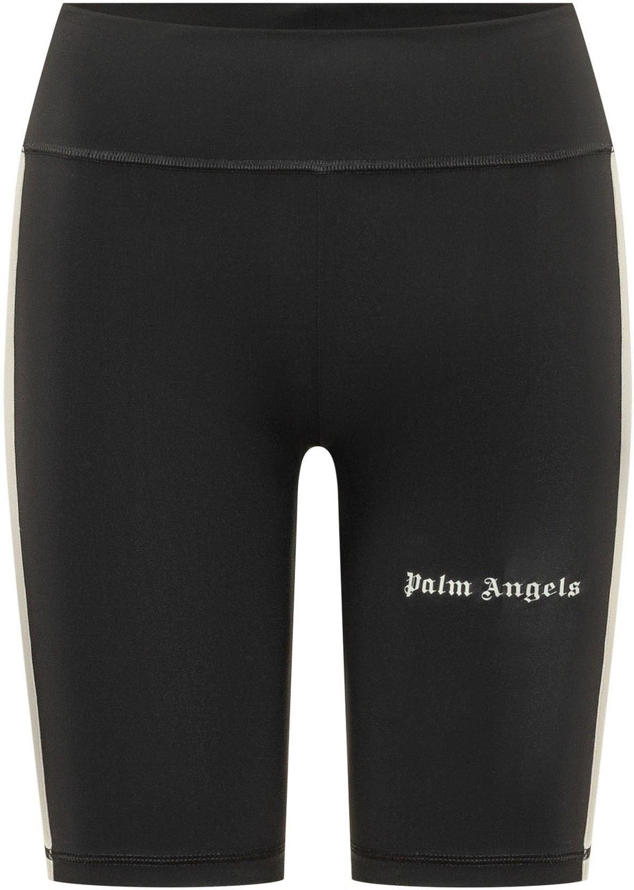 Palm Angels SHORTS TRACK BIKER CON LOGO Zwart