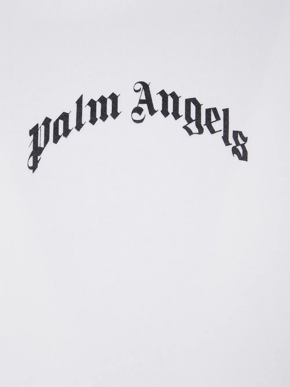 Palm Angels White Gothic Print Hooded Cotton Sweatshirt Wit