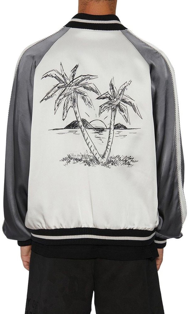 Palm Angels Palm Angels Gray Acetate Bomber Grijs