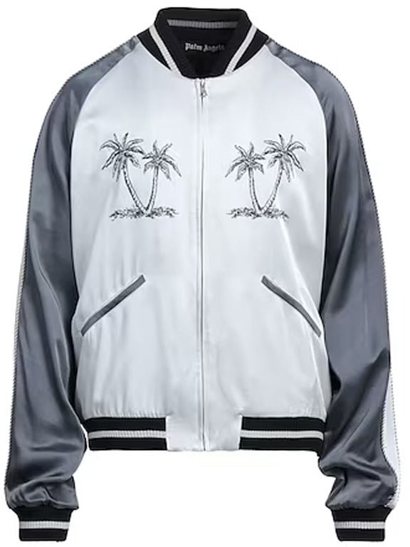 Palm Angels Palm Angels Gray Acetate Bomber Grijs