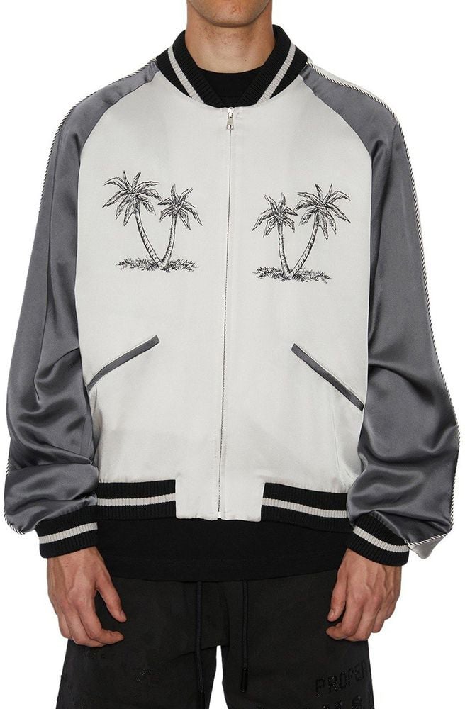 Palm Angels Palm Angels Gray Acetate Bomber Grijs