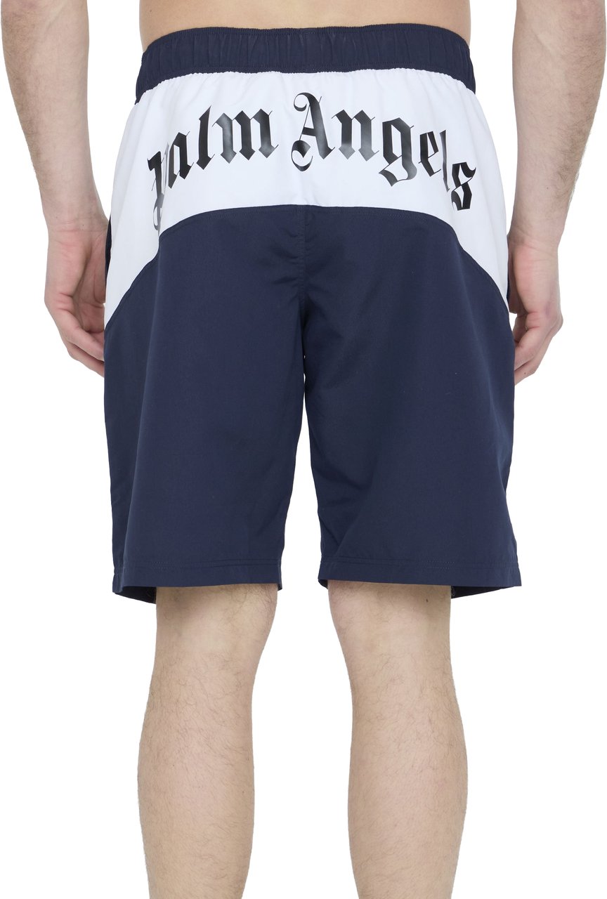 Palm Angels Overlogo swimshorts Blauw