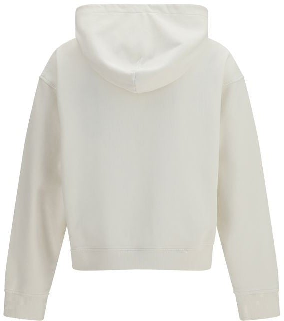 Palm Angels White Cotton Sweatshirt Wit