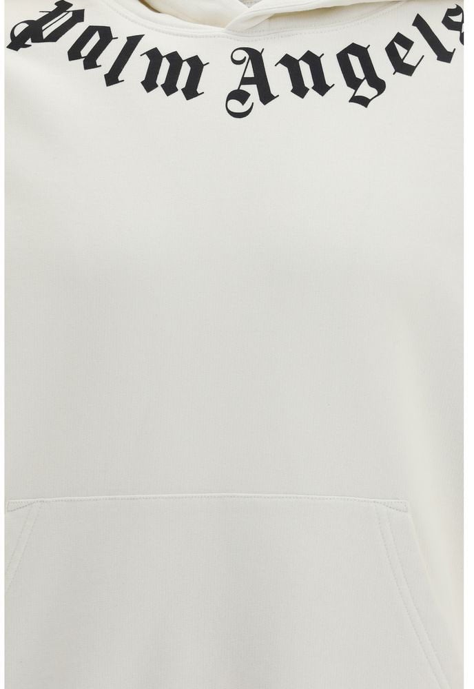 Palm Angels White Cotton Sweatshirt Wit