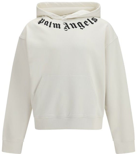 Palm Angels White Cotton Sweatshirt Wit