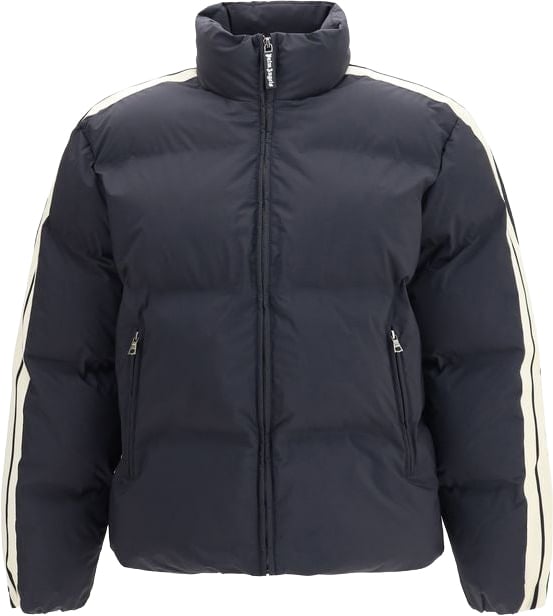 Palm Angels Black Polyamide Full-Length Jacket Zwart
