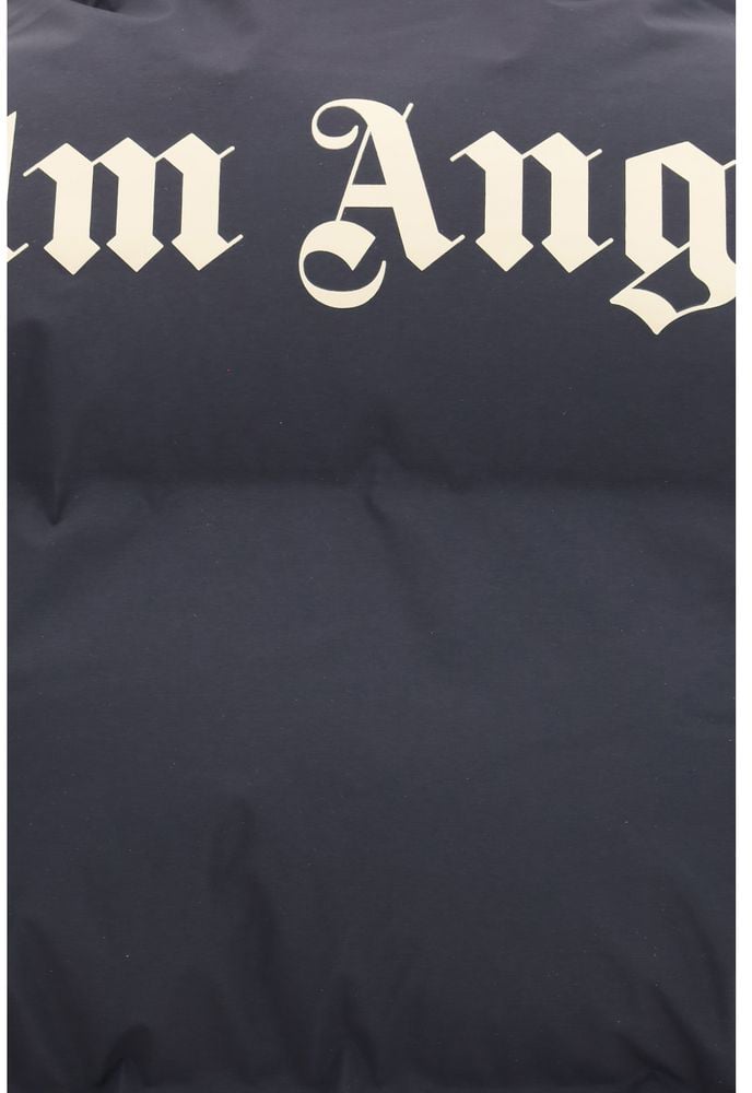 Palm Angels Black Polyamide Full-Length Jacket Zwart
