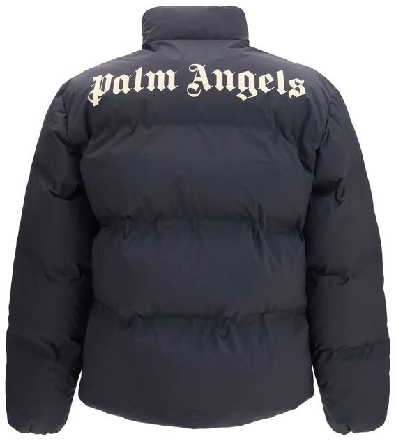 Palm Angels Black Polyamide Full-Length Jacket Zwart