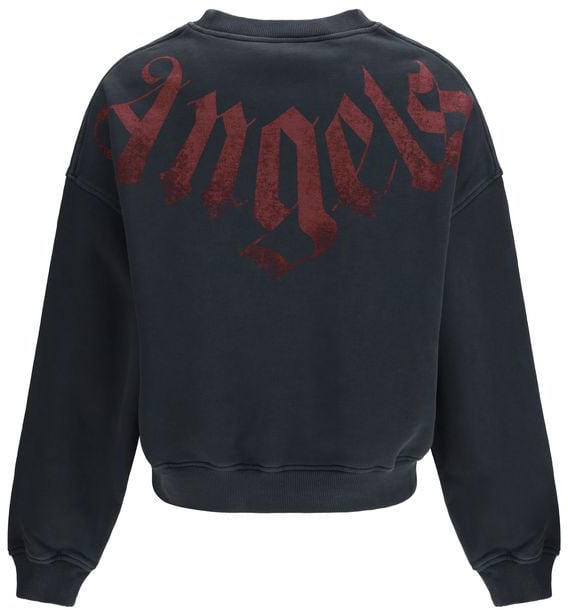 Palm Angels Black Cotton Sweatshirt Zwart