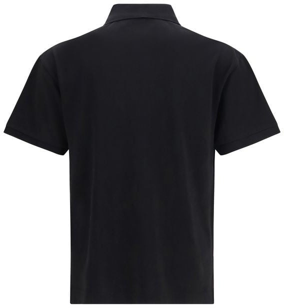 Palm Angels Black Cotton Polo Shirt Zwart