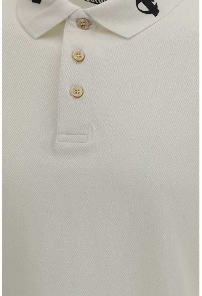Palm Angels White Cotton Polo Shirt Wit