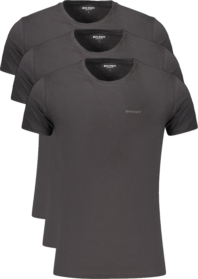 Palm Angels Nero Cotton Men's T-Shirt Zwart