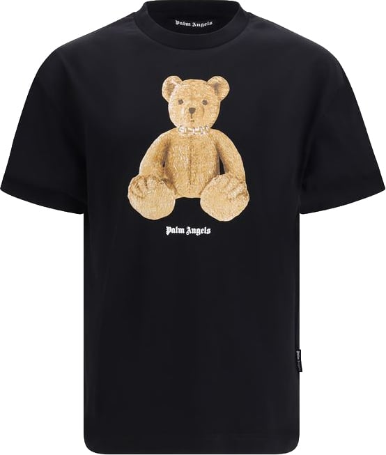 Palm Angels Black Cotton T-Shirt Zwart